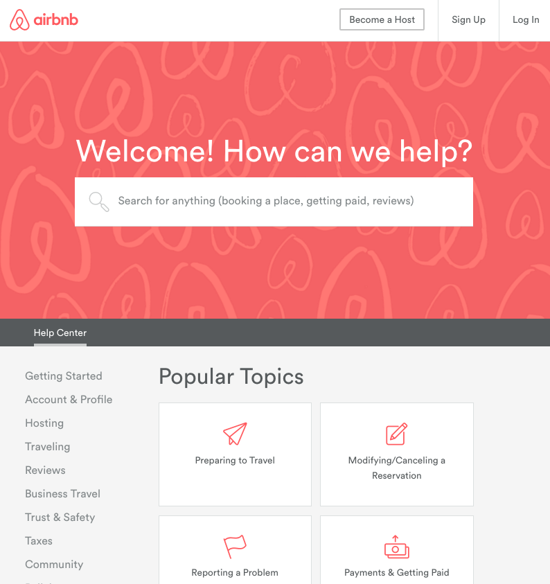 AirBNB Help Center