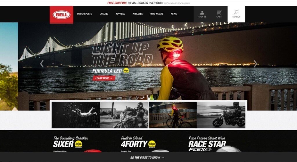 Bell helmets homepage