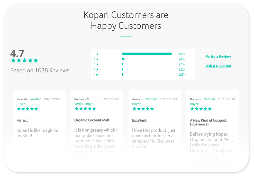Kopari cosmetics highlights reviews on their website